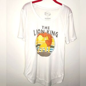 Disney The Lion King Tunic Length Tee Shirt Top Size L Short Sleeves Stretch